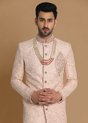 alt message - Manyavar Men Graceful Gajaree Sherwani Set image number 0